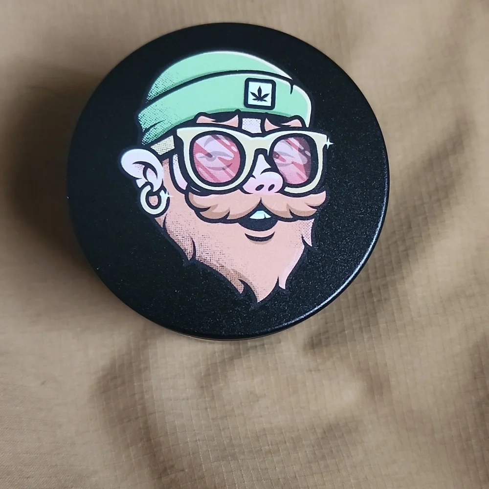 Black Herb and Spice Grinder with Leprechaun Design